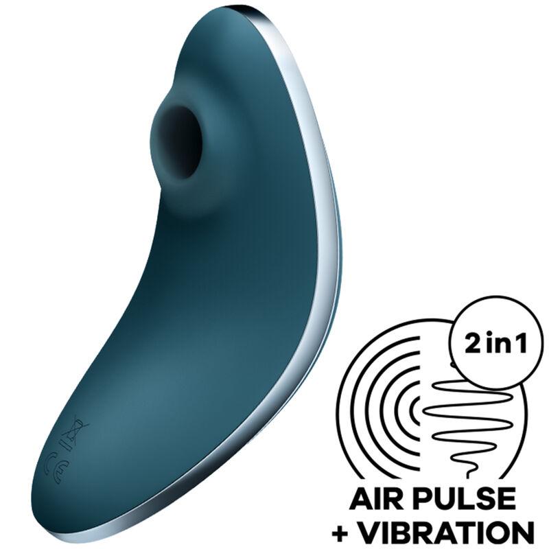 Satisfyer Vulva Lover 1 Air Pulse Stimulator &Amp; Vibrator Blue - Stimulátor Klitorisu