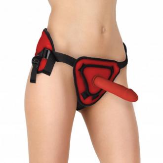 Ouch Deluxe Strap On Silicone Deluxe Red  25.5 Cm