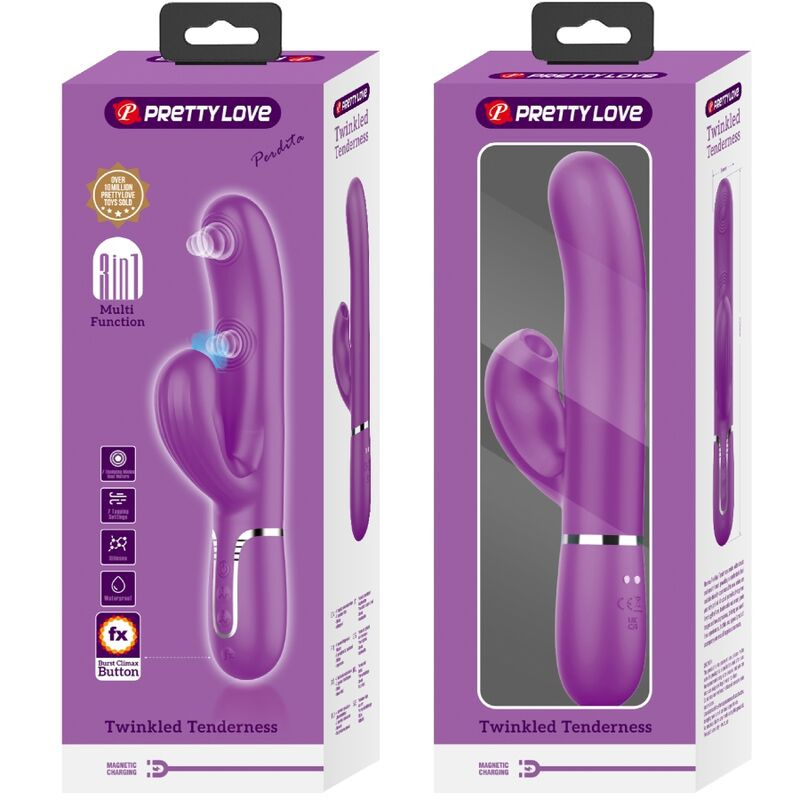 Pretty love - perlita 3 in 1 multifunction rabbit vibrator purple 7