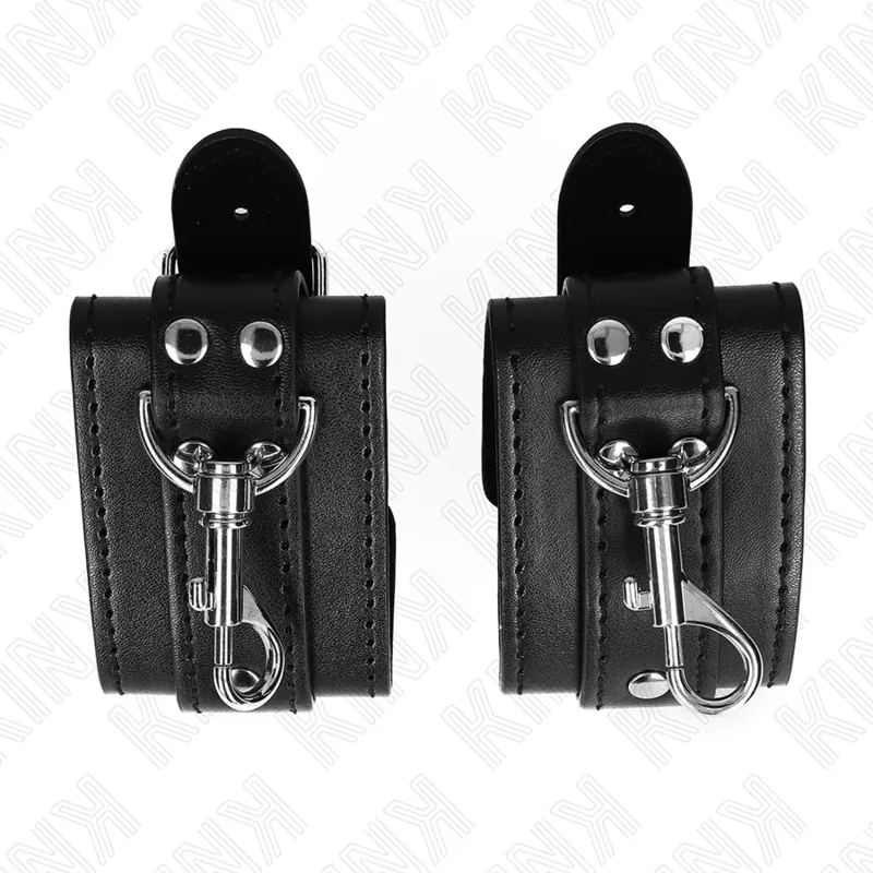 Kink - Lockable Dungeon Wrist Restraints Black Adjustable 21-28 Cm X 5.5 Cm 3
