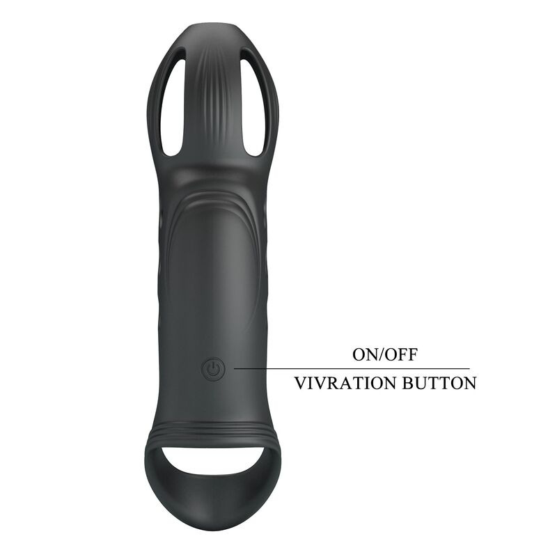 Pretty love - craig rechargeable vibrating penis ring black 7