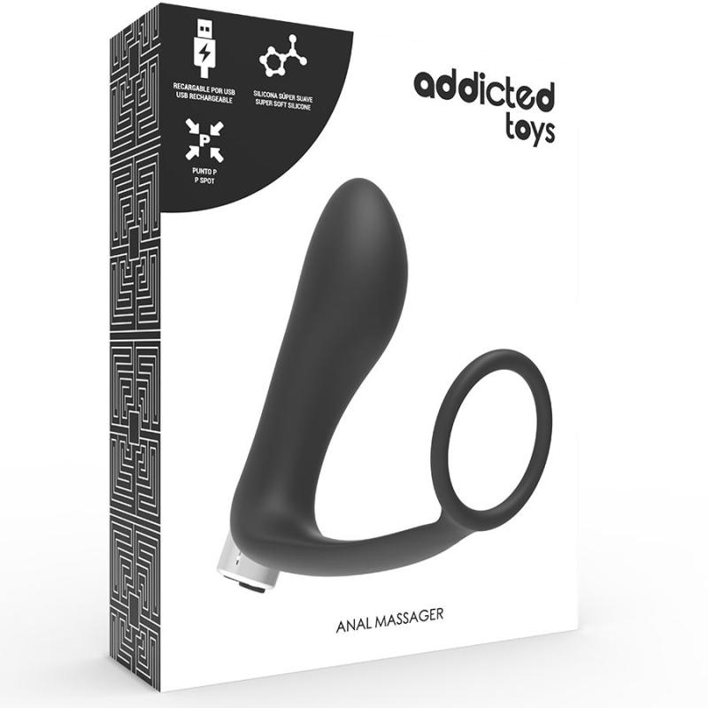Addicted Toys Prostatic Vibrator Black Rechargeable - Masér Prostaty 5