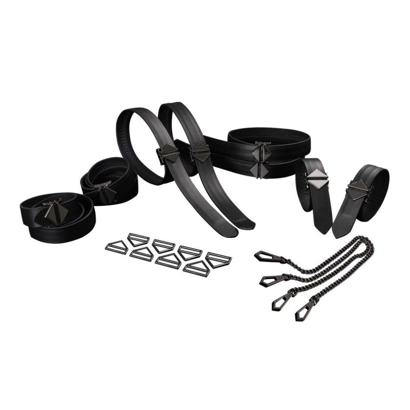 Lockink - 8-Bondage-Straps Restraint Set Black