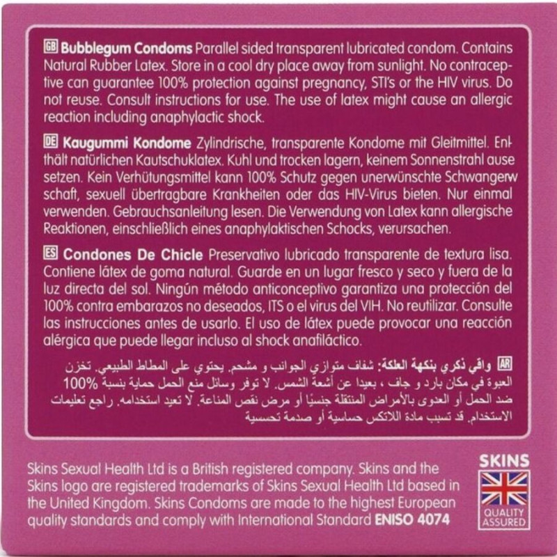 Skins - bubblegum premium condoms pack 4 3