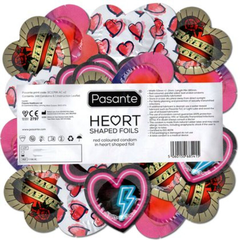 Pasante - kondómy red heart shape balenie 144 ks