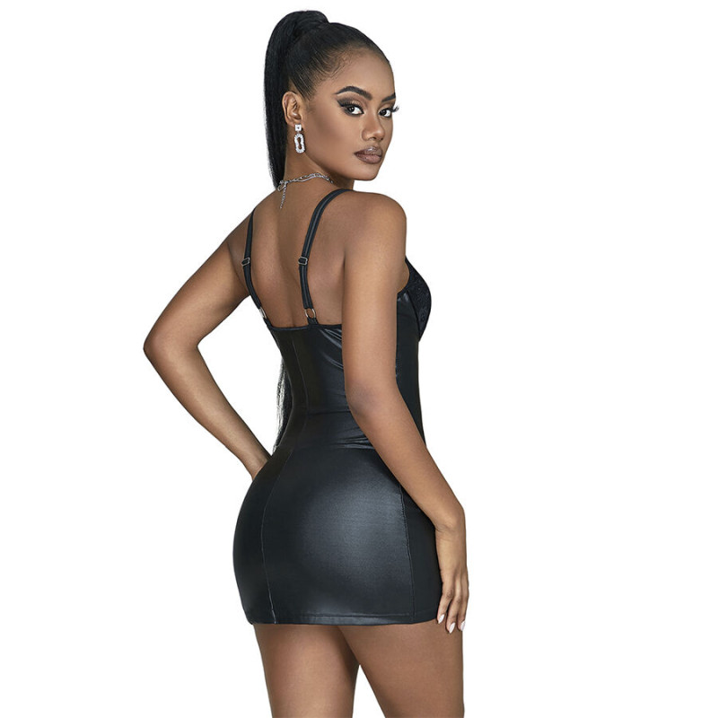 Subblime - 957575 leather zip dress black l/xl 3