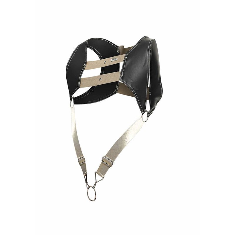 Mob - dngeon harness with golden penis ring one size 6