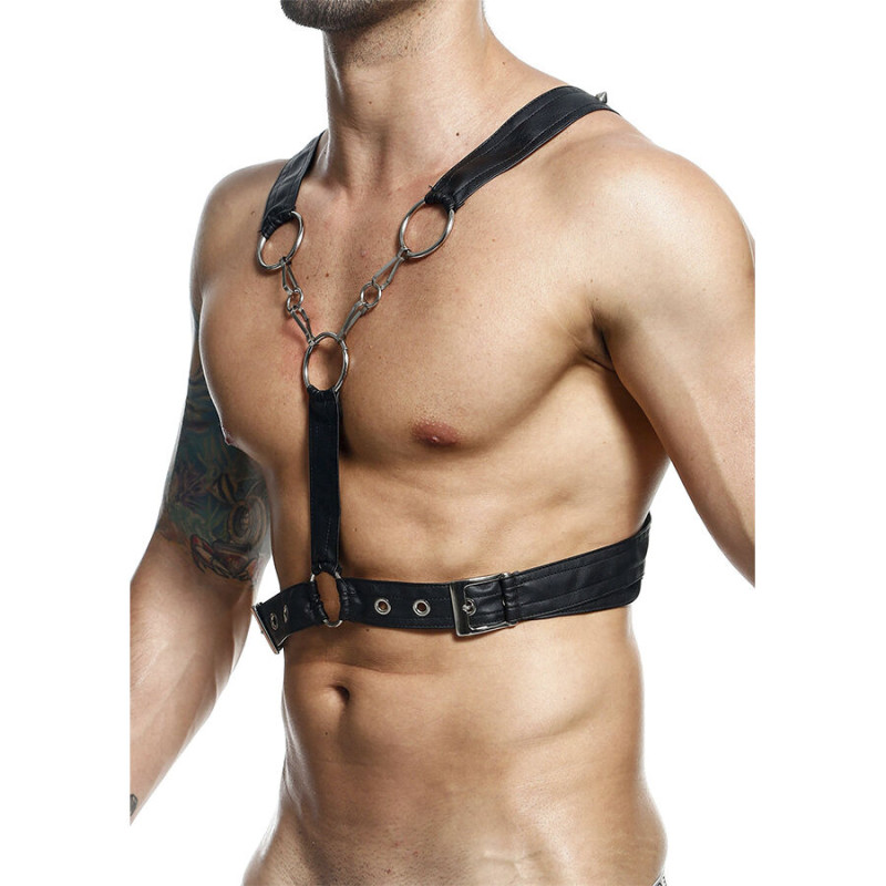 Mob - dngeon crossed black chain harness one size