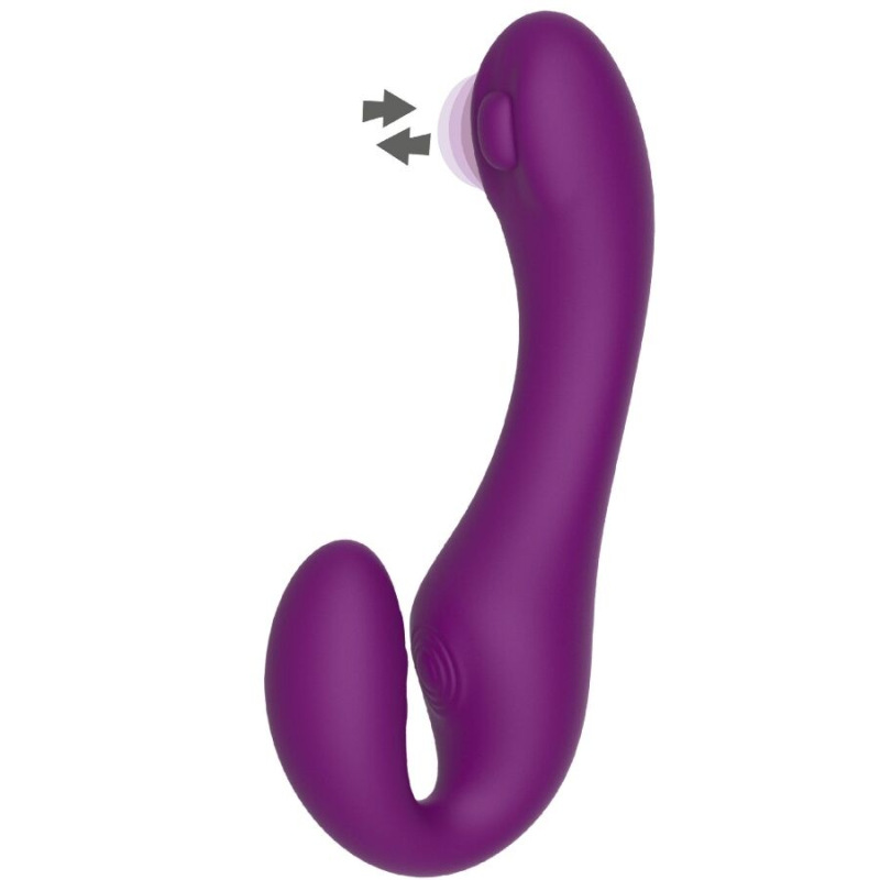 Xocoon - 2 in 1 strapless strap-on vibrator with remote control purple 6