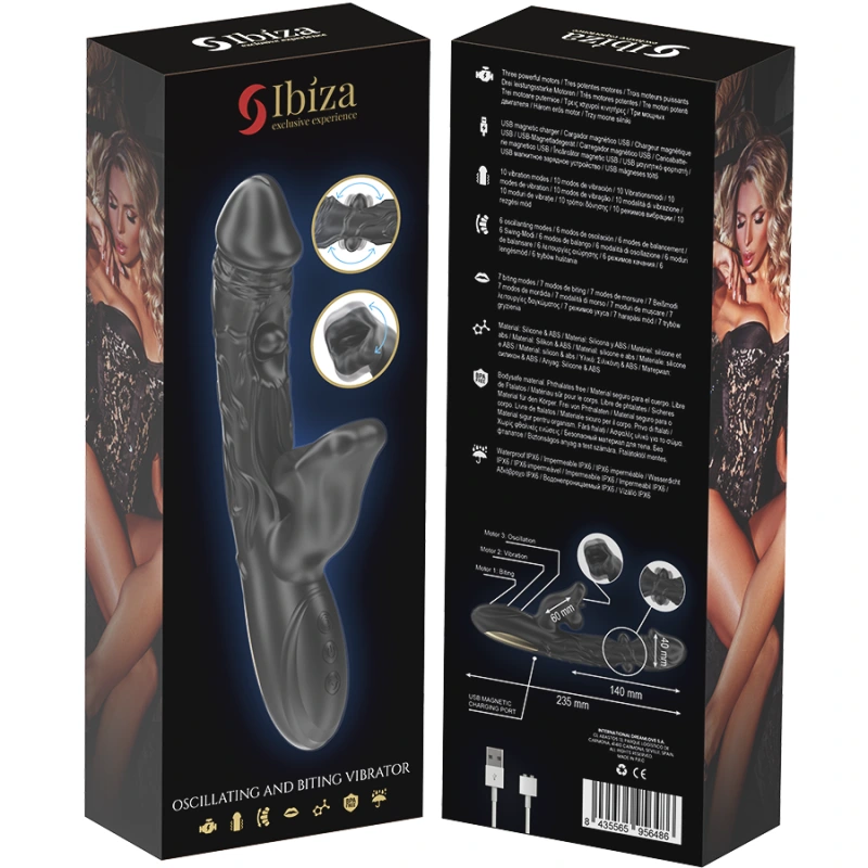 Ibiza - vibrator and clitoris stimulator with biting and rotation effect 6