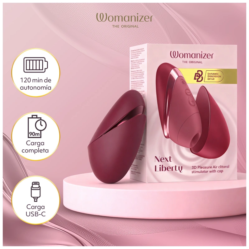 Womanizer - next liberty 3d pleasure air clitoral stimulator bordeaux 5