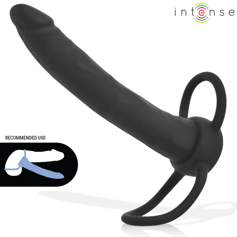 Intense lucas anal dildo with cock and testicle ring silicone 1