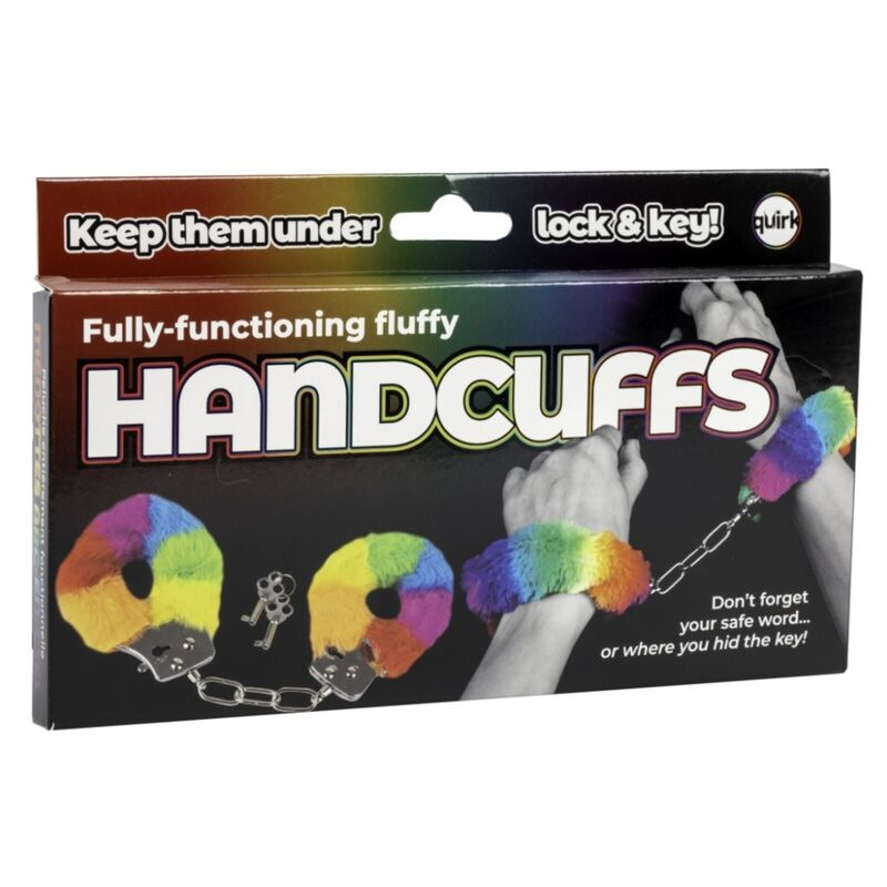Spencer & fleetwood - rainbow lined metal handcuffs 2