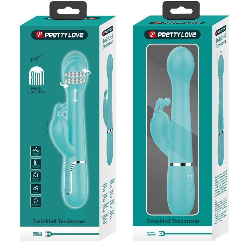 Pretty Love - Dejon Rabbit Vibrator 3 In 1 Multifunction Aqua Green 10