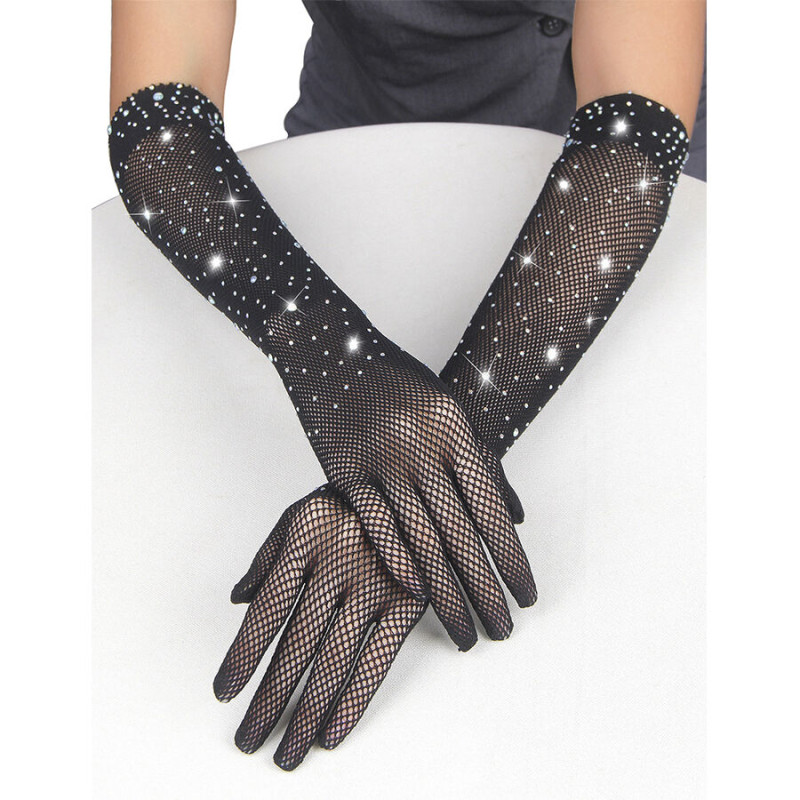 Subblime - 957469shine transparent gloves black s/m 6