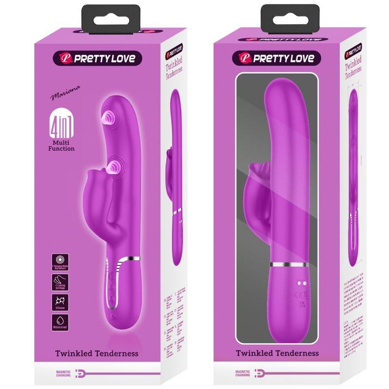 Pretty Love - Rabbit Vibrator With Licking Fuchsia 3