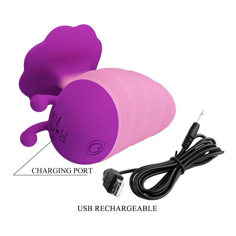 Pretty love - little bee rechargeable clitoral stimulator 7 modes purple-pink 8