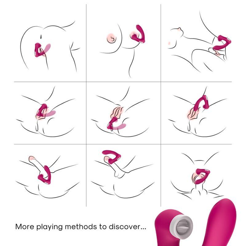 Armony - Secretkiss Licking Vibrating Clit & Vibrator Curved Fuchsia