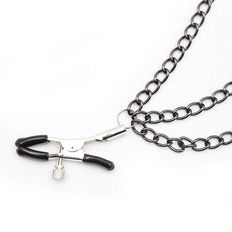Ohmama Fetish Black Nipple Clamps With Multi Chains 4