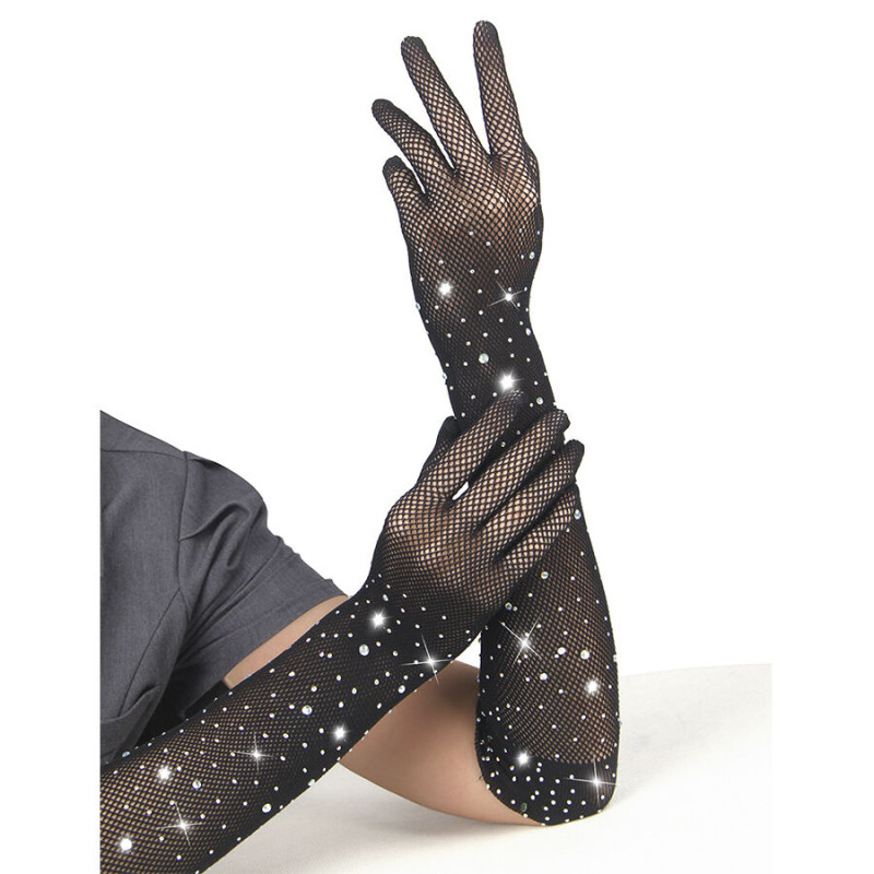 Subblime - 957469shine transparent gloves black s/m 2