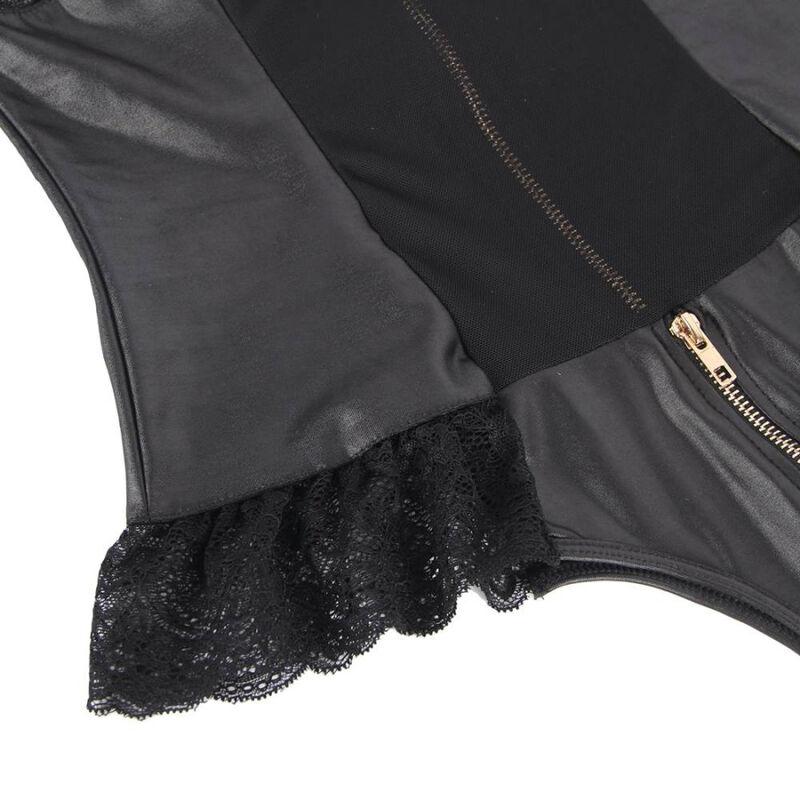 Queen Lingerie Leather Stitching Tedddy L/Xl