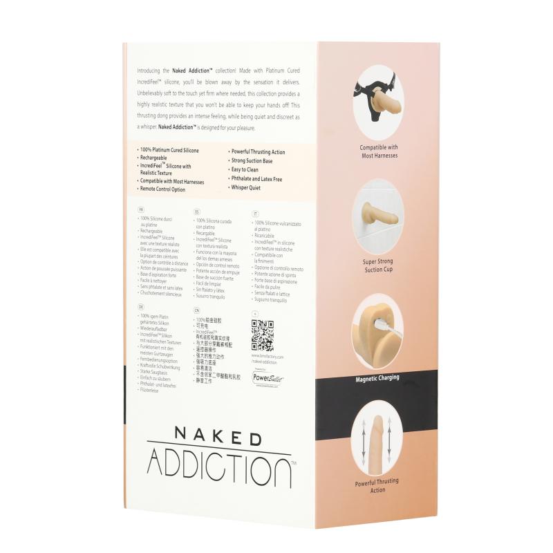 Naked Addiction - Thrusting Dong With Remote 16,5 Cm Vanilla 8