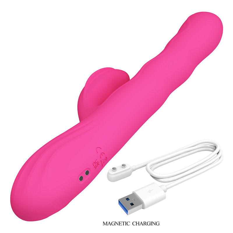 Pretty love - winters multifunction rabbit vibrator with led display pink 8