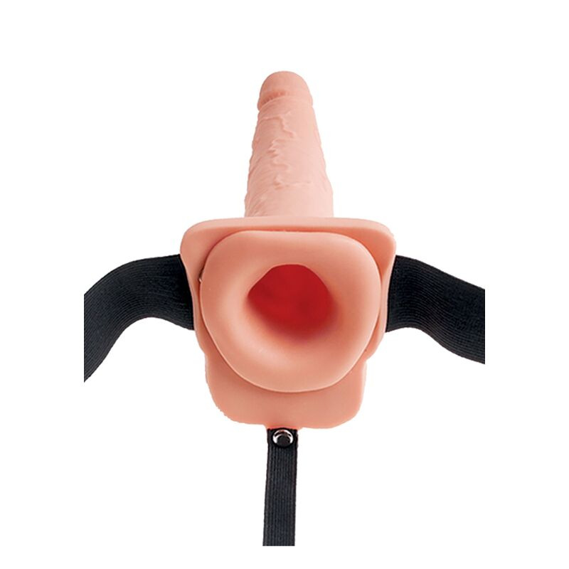 Fetish fantasy series - adjustable harness realistic penis with balls squirting 19 cm 1