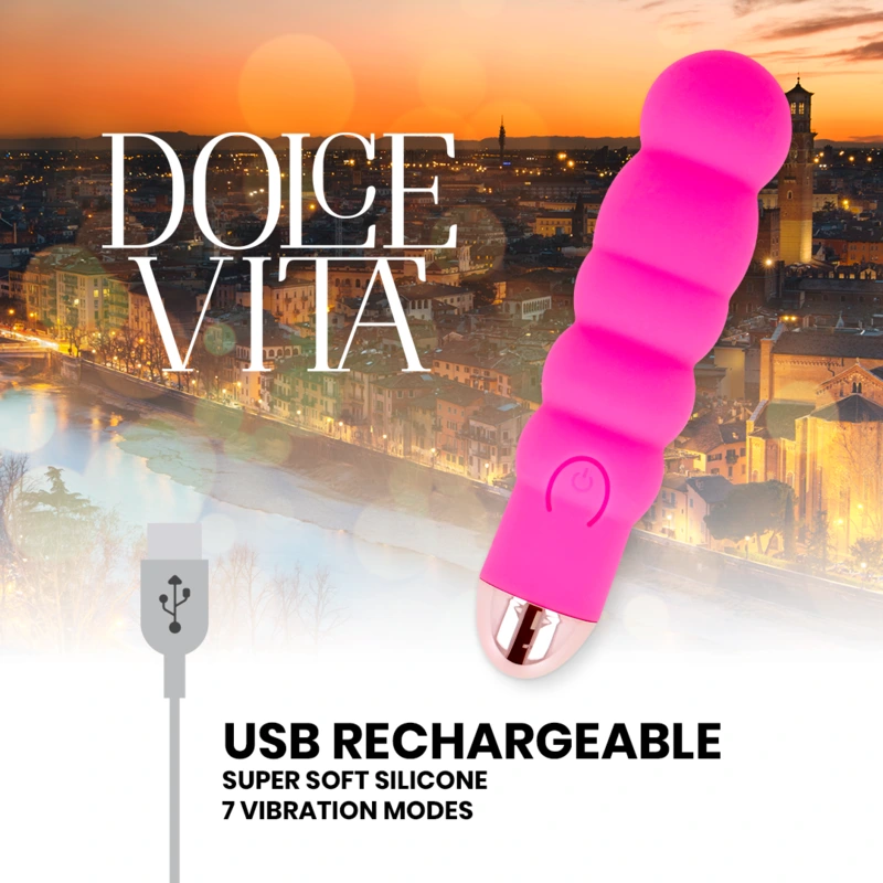 Dolce vita - rechargeable vibrator six pink 7 speeds 3