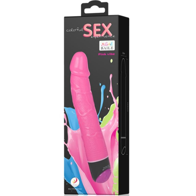 Baile - colorful sex realistic vibrator pink 23 cm 6