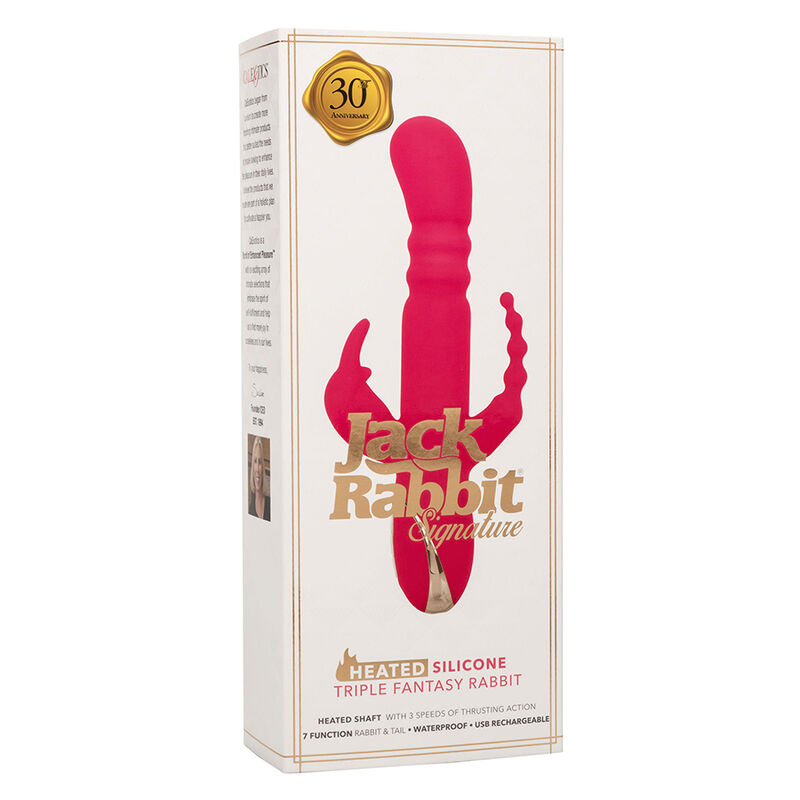 Calexotics - jack fantasy triple heated vibrator rabbit pink 9