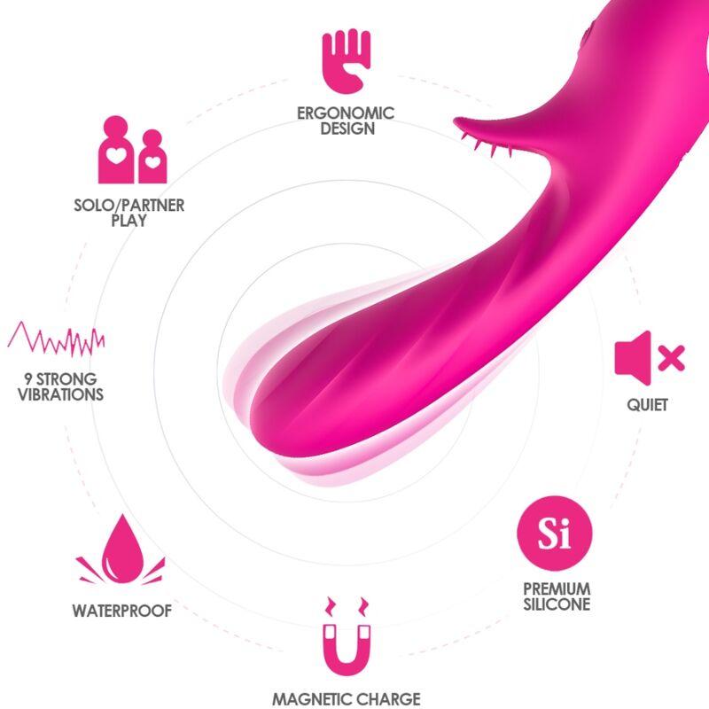 Armony - Romance Vibrator With Stimulator Fuchsia