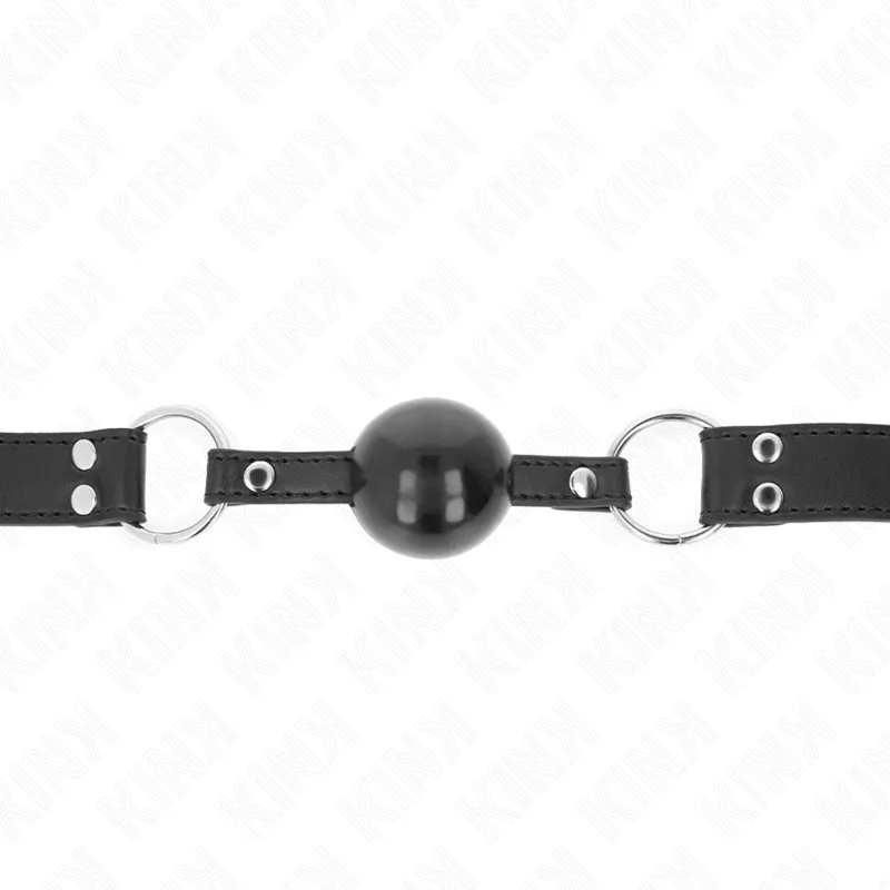 Kink - Soft And Solid Ball 4 Cm Gag With Leatherette Strap 62 X 2.5 Cm Adjustable 42-58 Cm