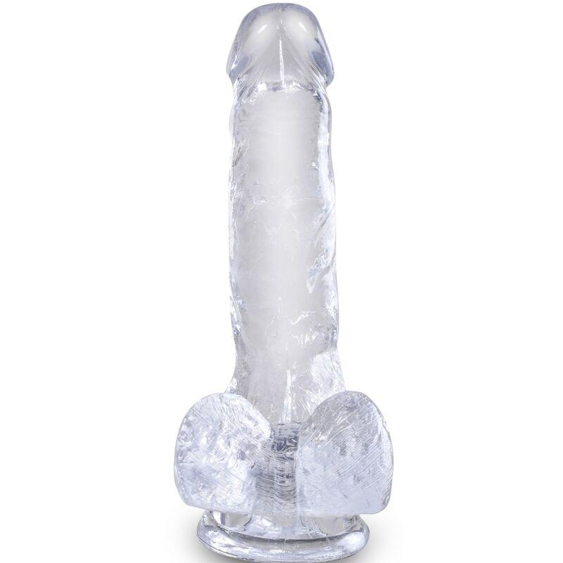 King Cock Clear - Realistic Penis With Balls 13.5 Cm Transparent