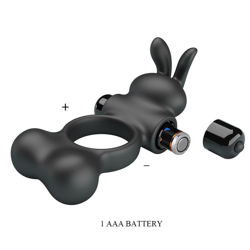 Pretty love - vibrating penis ring with bunny stimulator 10 functions black 7