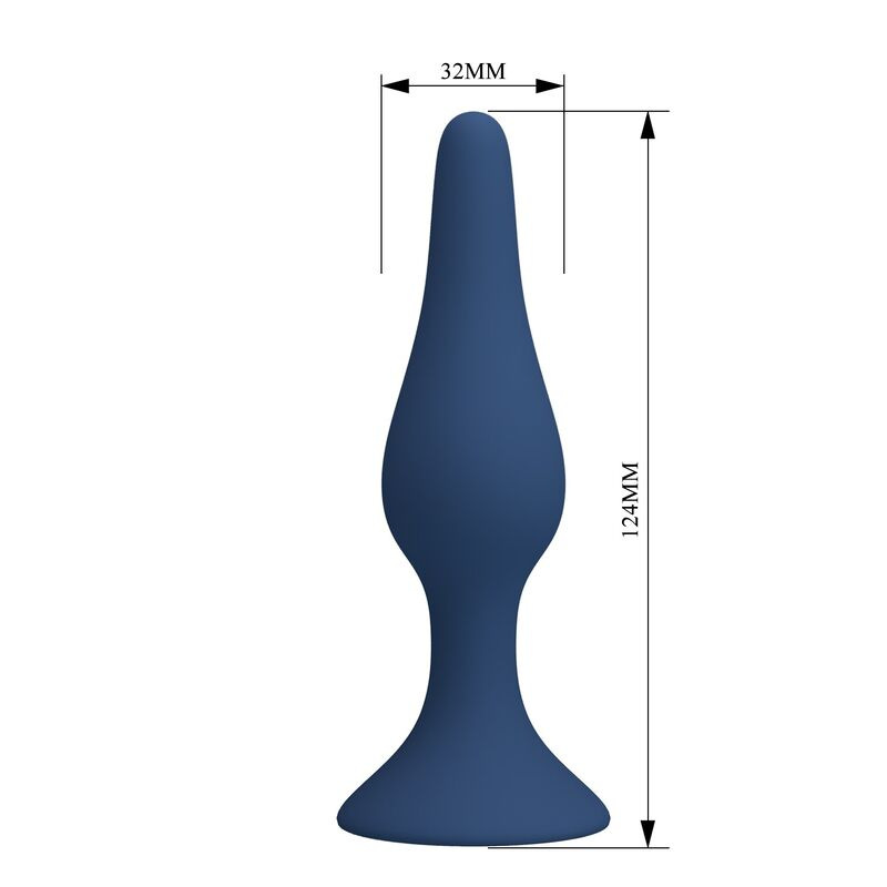 Mr play - slim silicone anal plug blue l 7