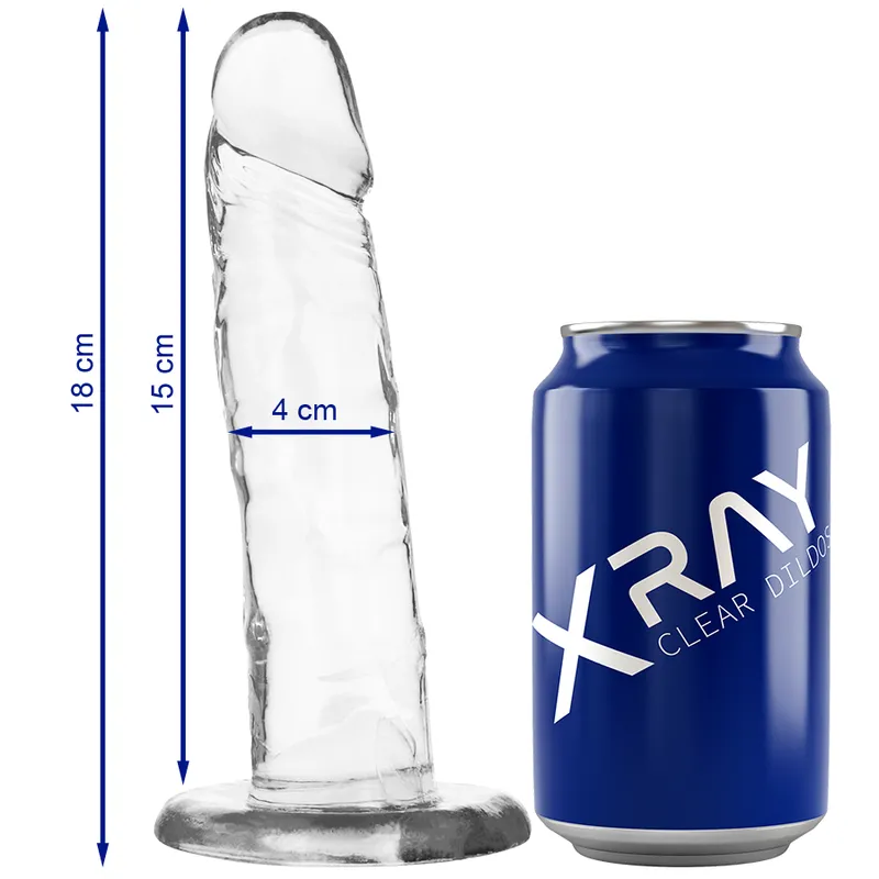 Xray Harness + Clear Cock 18cm X 4cm - Pripínací Penis