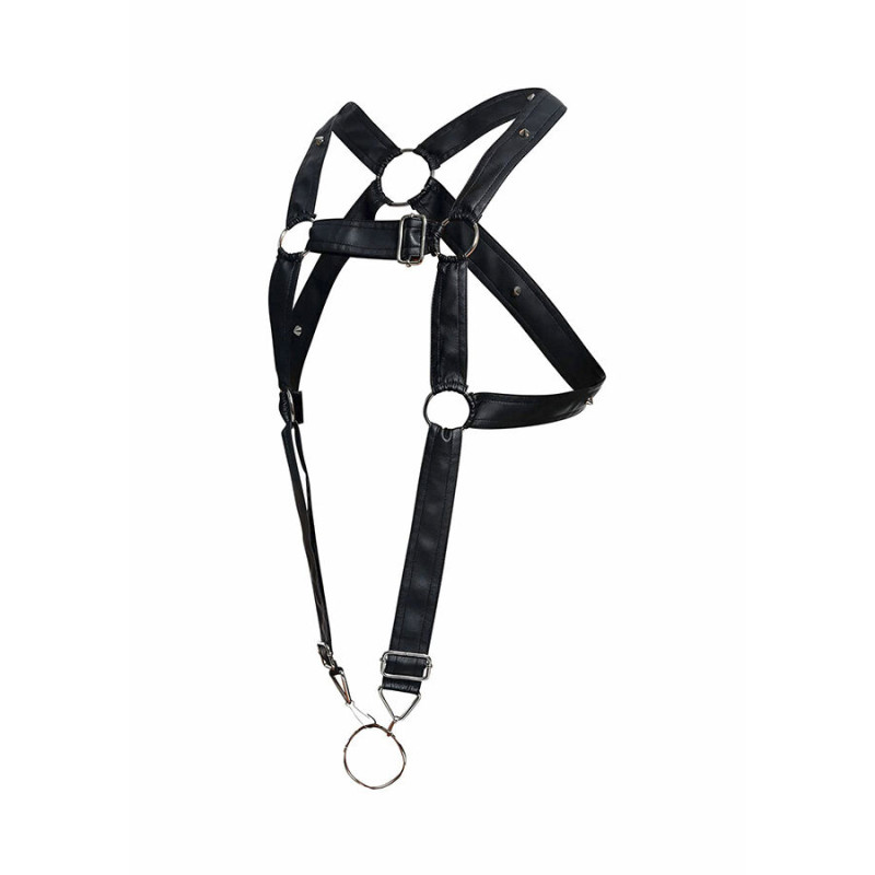 Mob - dngeon black crossed penis harness one size 6