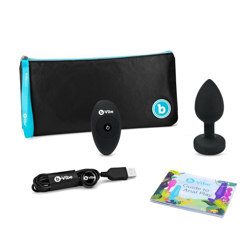 B-Vibe - Vibrating Jewel Plug M/L Black Diamond 1