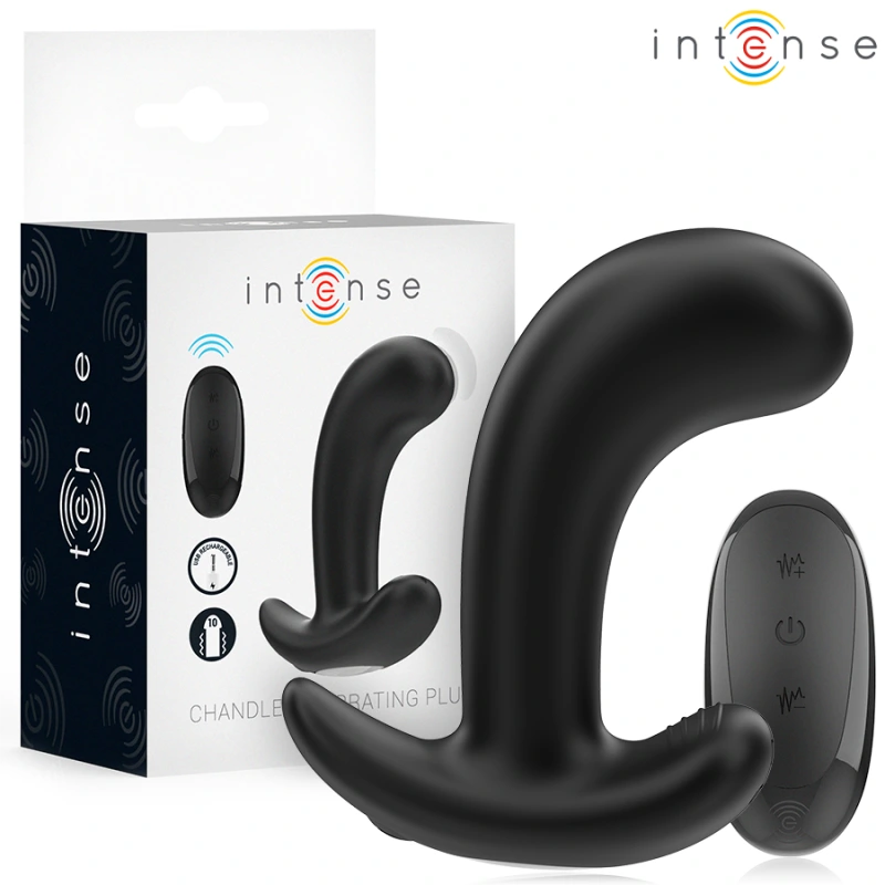 Intense - chandler anal plug 10 vibrations black remote control