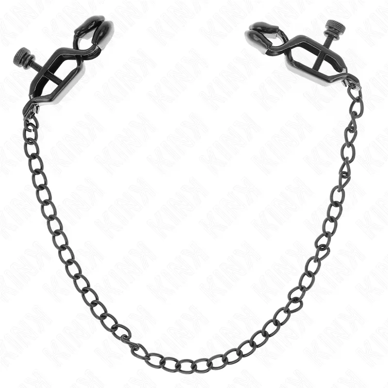 Kink - Flat Chain Nipple Clamps Black 30 Cm