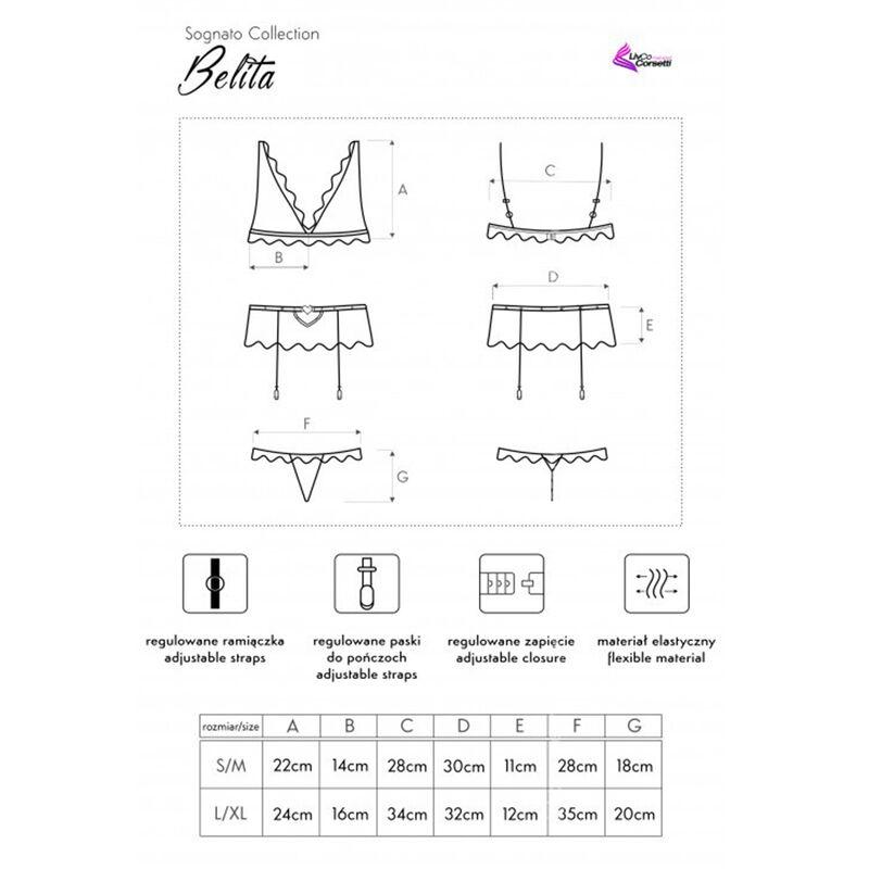 Livco Corsetti Fashion - Belita Lc 90231 Bra + Panty + Garter Belt Black L/Xl 8