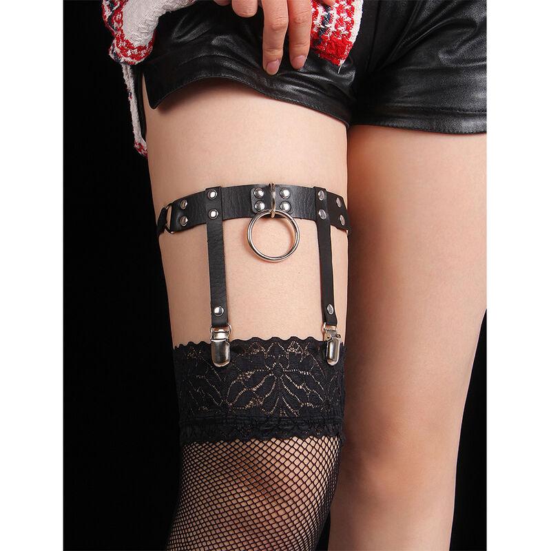 Subblime - 953744 adjustable leather punk garter black one size 13