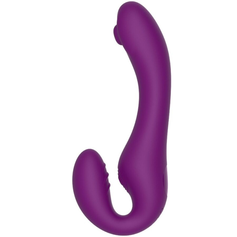 Xocoon - 2 in 1 strapless strap-on vibrator with remote control purple 4