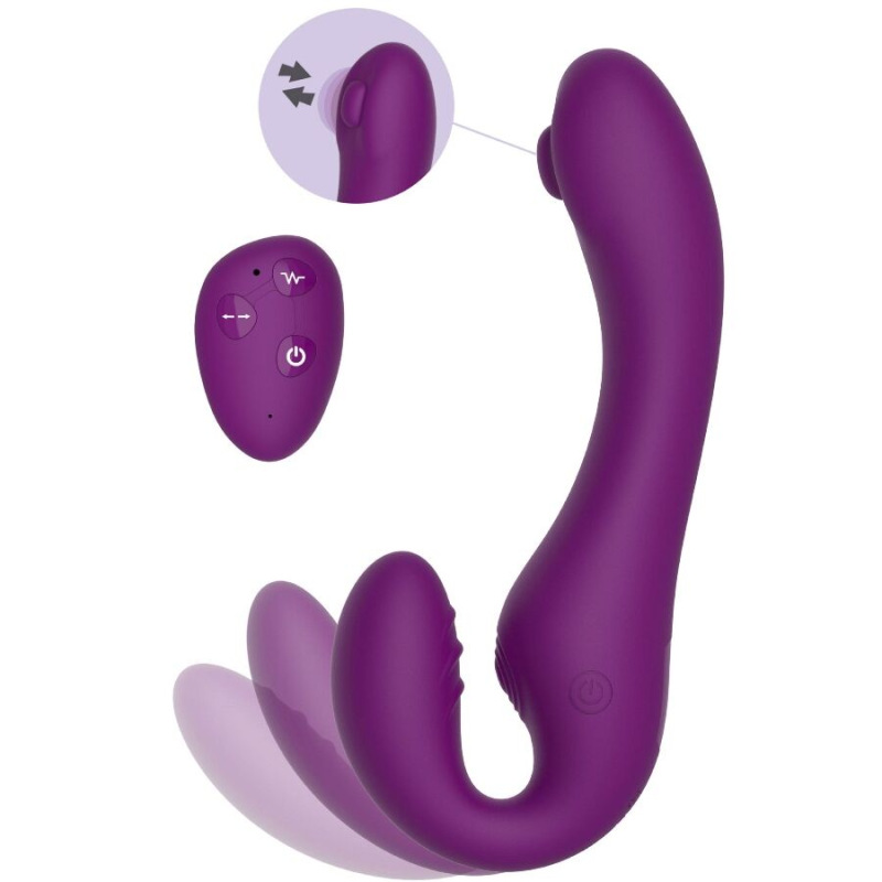Xocoon - 2 in 1 strapless strap-on vibrator with remote control purple 7