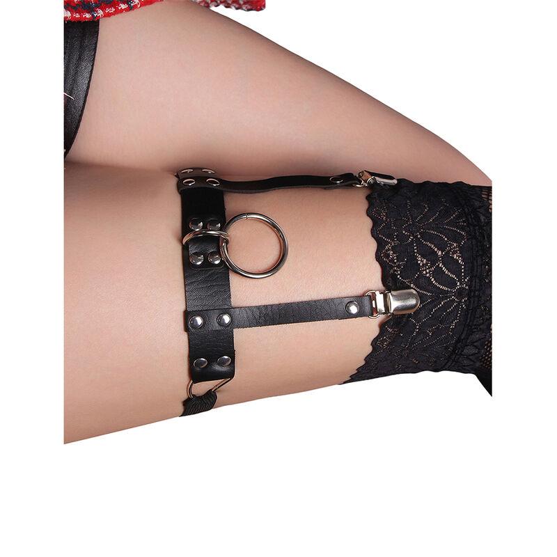 Subblime - 953744 adjustable leather punk garter black one size 3