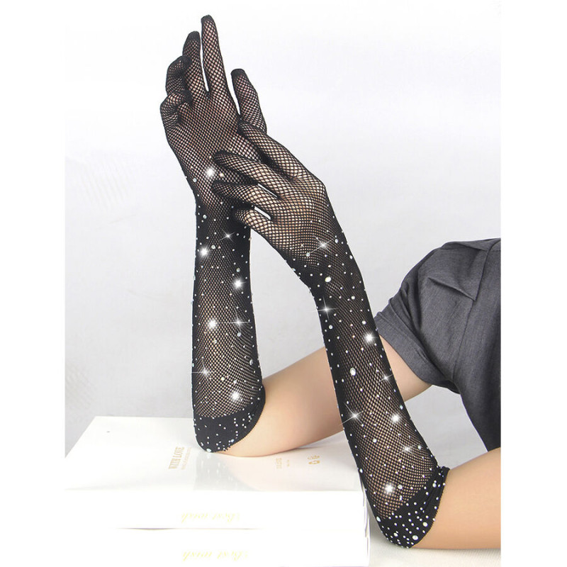 Subblime - 957469shine transparent gloves black s/m 5
