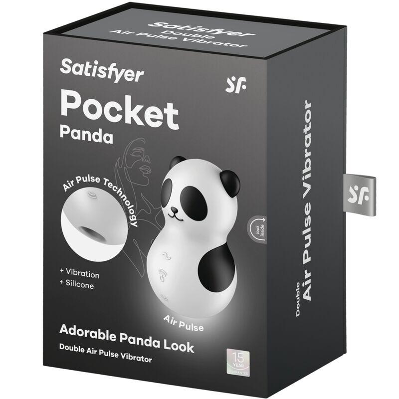 Satisfyer - pocket panda stimulator & vibrator black and white