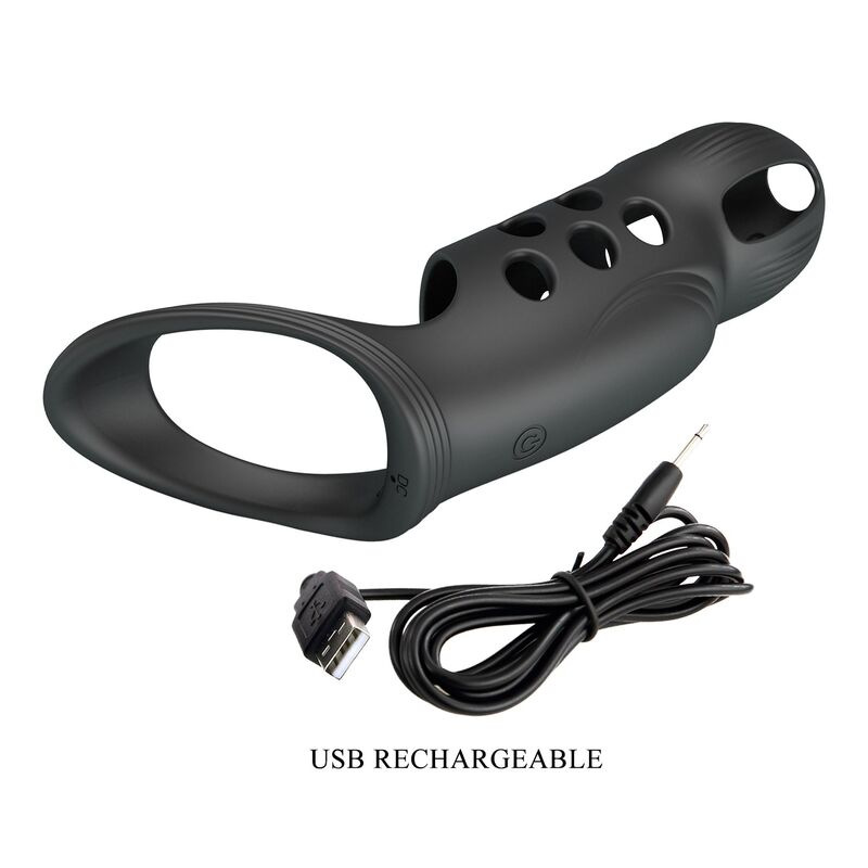 Pretty love - craig rechargeable vibrating penis ring black 6