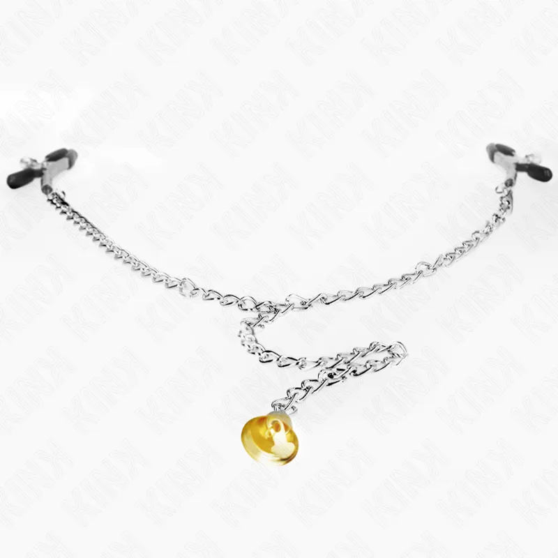 Kink - Chain Nipple Clamps With Horn Pendant 30 Cm 2